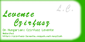 levente czirfusz business card